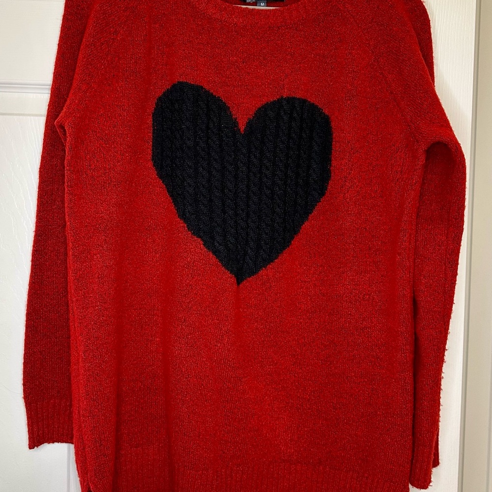 Chic Red Heart Sweater